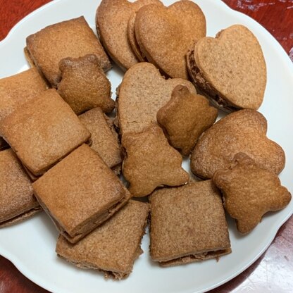 早めのバレンタインに(*^_^*)
クッキーもココア味にしました！美味しかったです。
